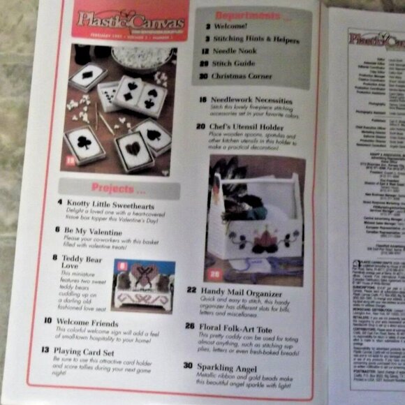 2/$35 Plastic Canvas Crafts Magazine Valentine's Day Issue Vol 5 No 1 Feb 1997 - Picture 2 of 3